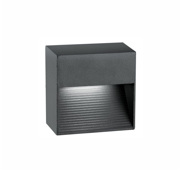 Nova Luce Krypton - applique murale extérieure - 8,5 x 5 x 8,5 cm - 3W LED inclus - IP54 - gris foncé