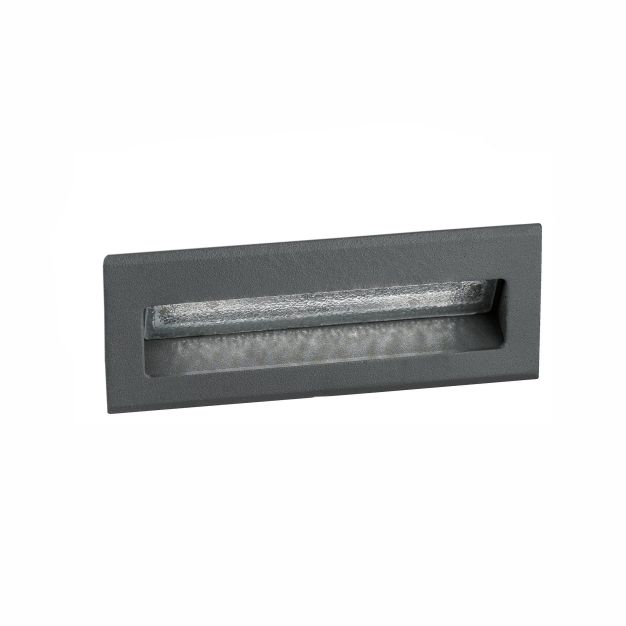 Nova Luce Krypton - applique encastrée - 13,5 x 8 x 5,5 cm - 3W LED inclus - IP54 - gris foncé