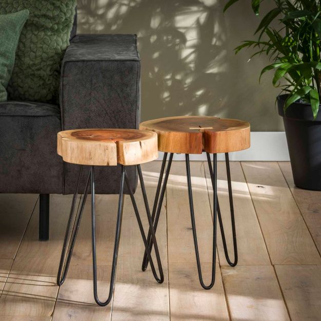 Vico Tree - table d'appoint - Ø 32 x 45 cm - bois d'acacia