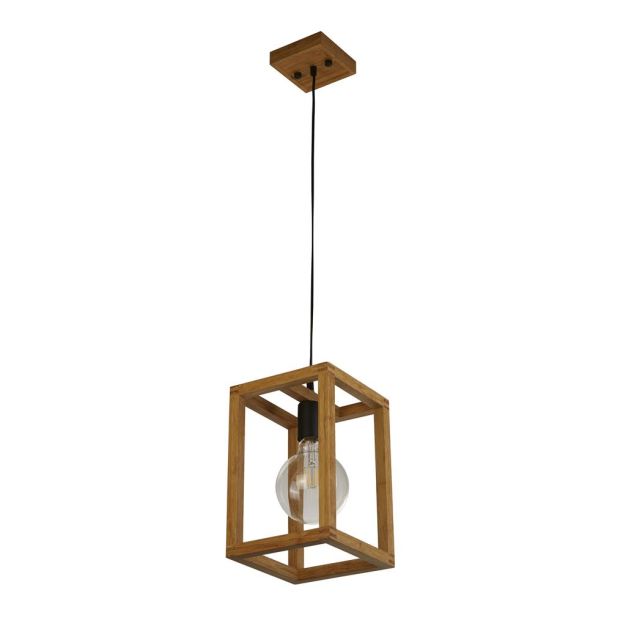Searchlight Square - lampe suspendue - 20 x 20 x 120 cm - noir et brun