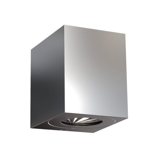 Nordlux Canto Kubi 2 - applique murale extérieure - 8,7 x 10,4 x 10 cm - 2 x 6W LED inclus - IP44 - acier inoxydable