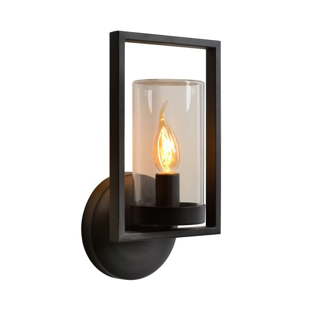 Lucide Nispen - applique murale extérieure - 16 x 13 x 31 cm - IP44 - noir