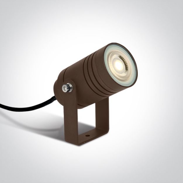 ONE Light GU10 Garden Spots - point de terre sur épi - 13,2 x 11,2 cm - IP65 - marron