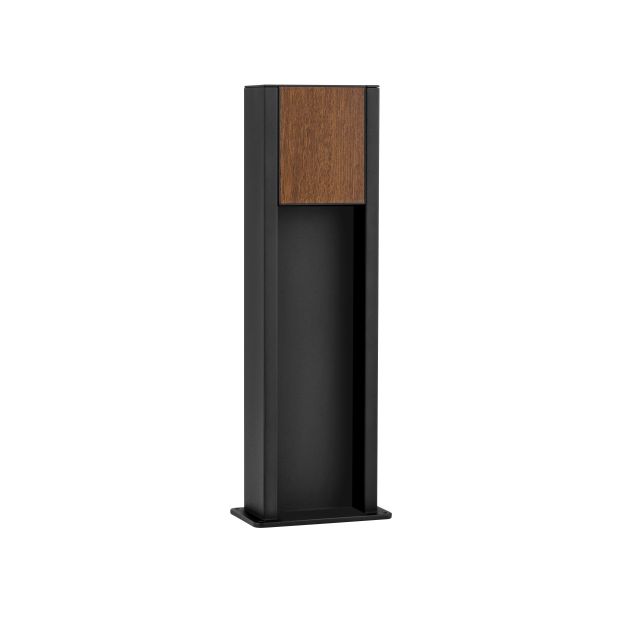 Nova Luce Kioo - lampe de jardin - 14 x 50 x 8 cm - 11W LED inclus - IP65 - noir sablé et bois