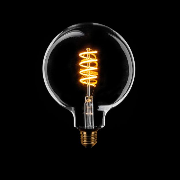 ETH Globe Spiral LED Filament - Ø 12,5 cm - E27 - 3 niveaux de gradation - 7W - 1800K - transparent
