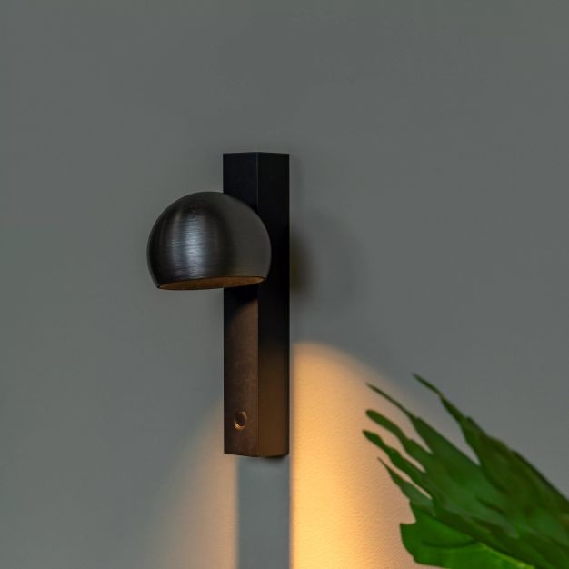 Lucide Esfera - applique murale avec variateur tactile - 14 x 10 x 25 cm - 9W LED dimmable inclus - fer gris