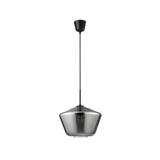 Nova Luce Veiro - lampe suspendue - Ø 30 x 120 cm - noir et chrome