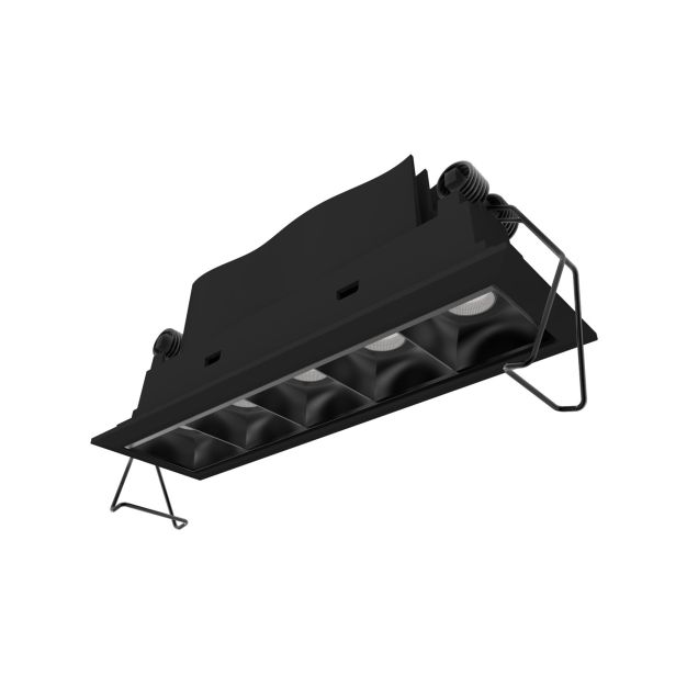 Nova Luce Swan - spot à encastrer - 150 x 45 mm, 142 x 40 mm taille d'encastrement - 5 x 2W LED inclus - IP32 - noir