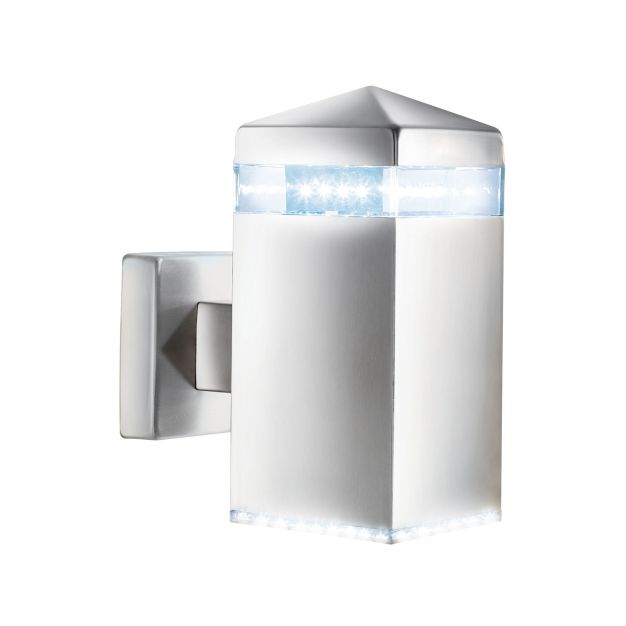 Searchlight India - Applique d'extérieur - 8 x 18 cm - 2W LED inclus - IP44 - argent satiné