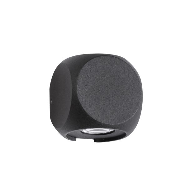 Nova Luce Zari - applique d'extérieur - 5,5 x 6,5 x 6,5 cm - 2 x 2W LED inclus - IP54 - noir