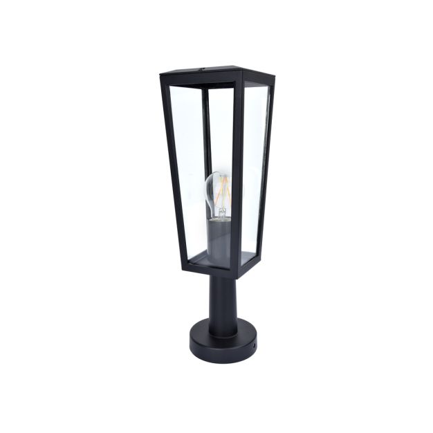 Lutec Pine - lampe socle - 12,1 x 12,1 x 42,6 cm - IP44 - noir