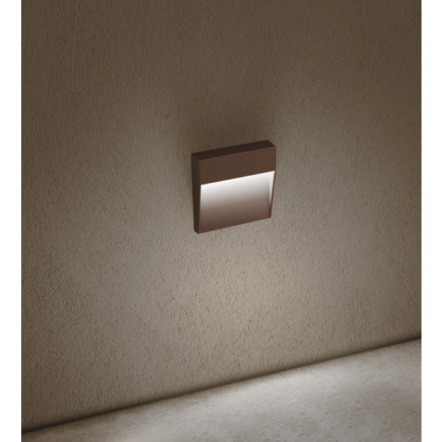 Century Italia Paseo - applique d'extérieur - 10,5 x 10,5 x 2,4 cm - 4W - IP54 - brun