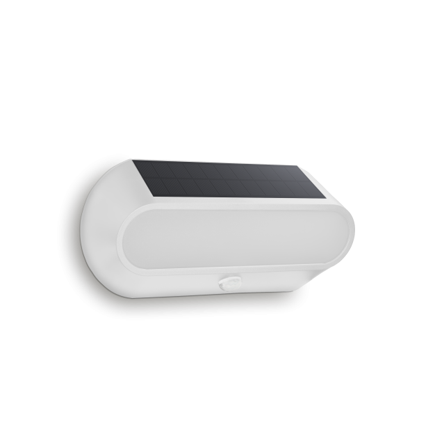 Century Italia Aura - applique extérieure solaire avec capteur - 25 x 6,6 x 12 cm - 5W LED inclus - IP54 - blanc