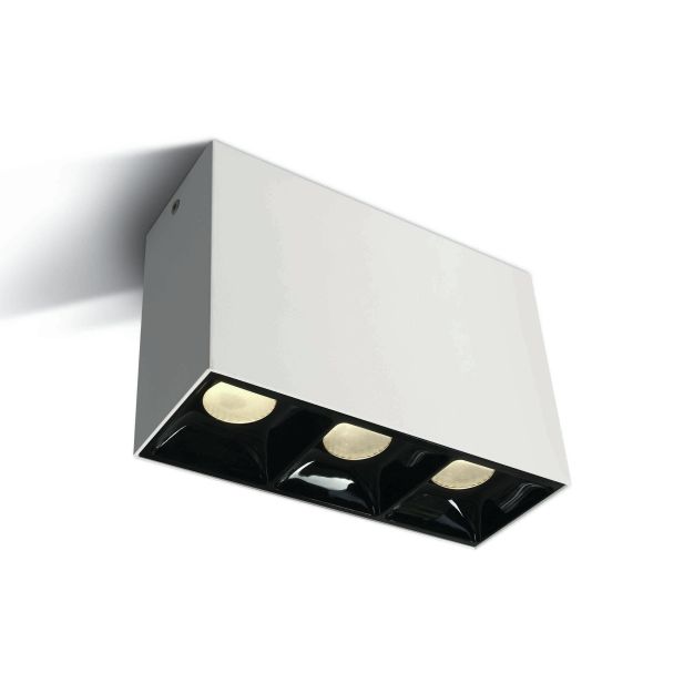 ONE Light Surface Shop Square Boxes - plafonnier - 14,6 x 5,4 x 10 cm - 3 x 7W LED inclus - blanc