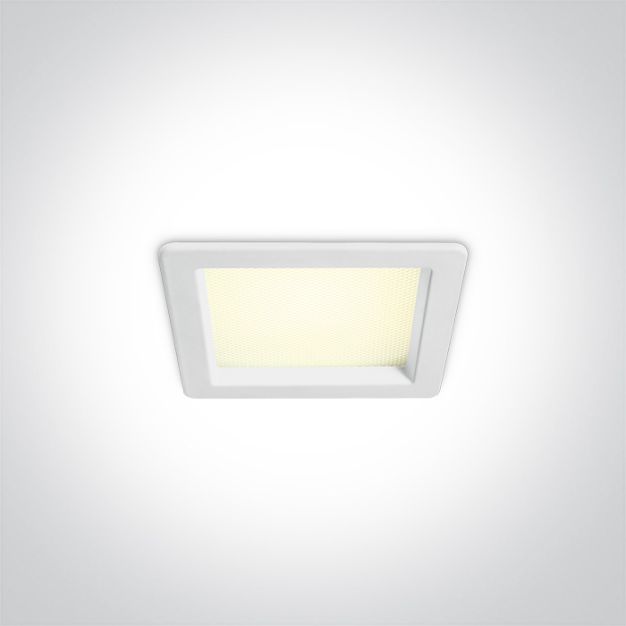ONE Light UGR19 Office Range - spot encastré - 95 x 95 mm, 85 x 85 mm encastré - 10W LED inclus - IP44 - blanc