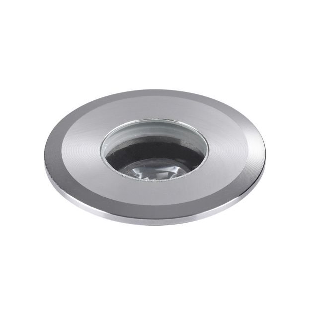 Nova Luce Bang - spot au sol pour l'extérieur - Ø 42 mm, 37 mm encastrable - 1W LED inclus - IP67 - nickel satiné
