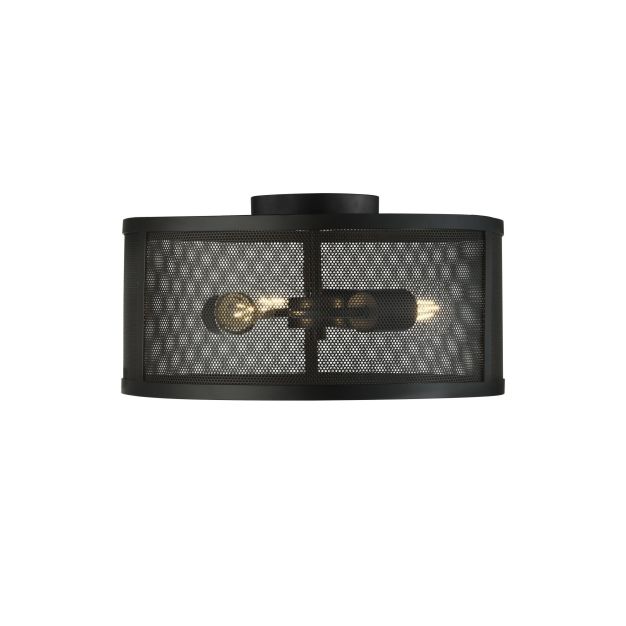 Searchlight Fishnet - plafonnier - Ø 45 x 21 cm - noir mat
