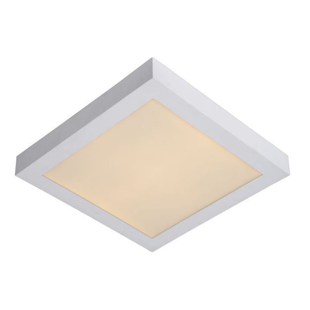 Lucide Brice-Led - plafonnier - 30 x 30 x 3,9 cm - 30W LED dimmable inclus - IP44 - blanc