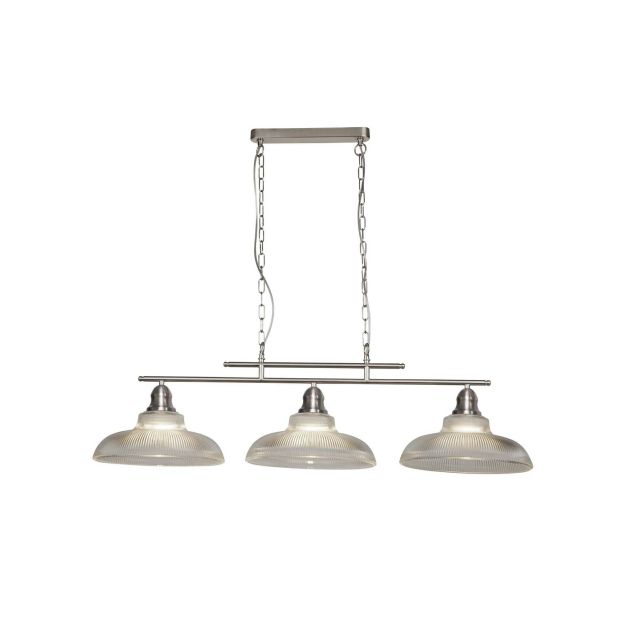 Searchlight Bistro III - lampe suspendue - 103 x 31 x 82 cm - argent satiné