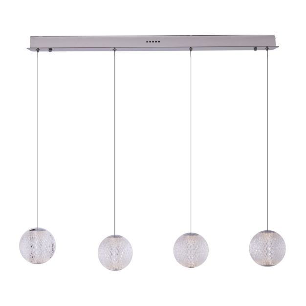 Maxlight Nobile - lampe suspendue - 82 x 10 x 150 cm - 4 x 6W LED inclus - chrome