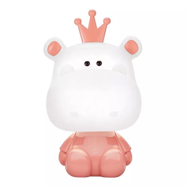 Zuma Line Animals Hippo - lampe de table - 19 x 32 cm - 3W dimmable LED inclus - pink