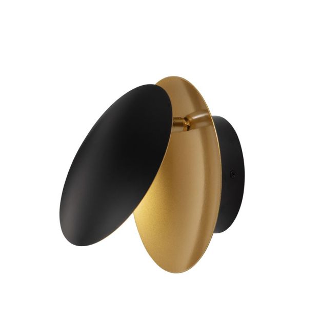 Nova Luce Shell - applique - Ø20 x 11 cm - 7W LED inclus - noir & or