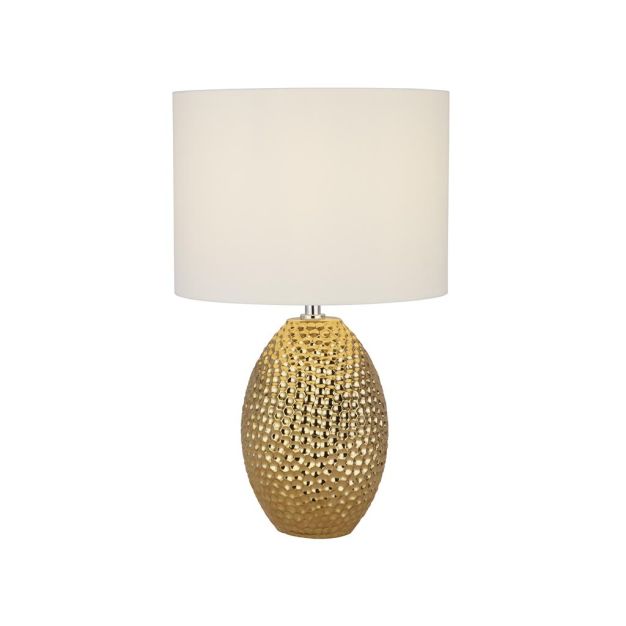 Searchlight Nadine - lampe à poser - Ø 48 x 45 cm - or et crème