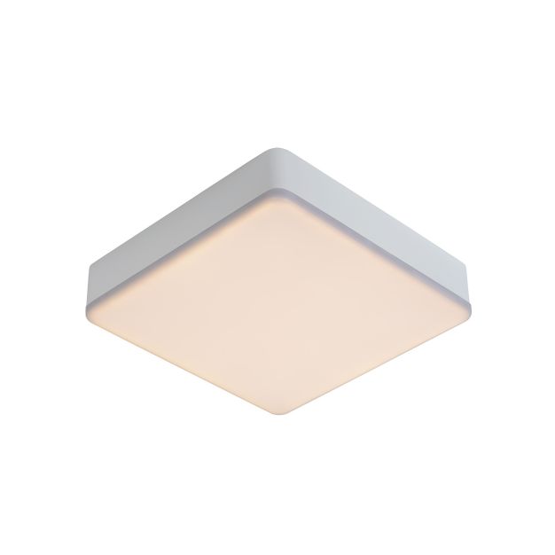 Lucide Ceres-LED - plafonnier de salle de bains - 21,5 x 21,5 x 5 cm - 30W LED dimmable inclus - IP44 - blanc