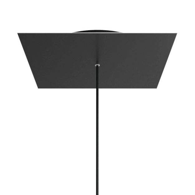 Creative Cables - Rose-One Rosace de plafond carrée pour 1 point lumineux - 40 x 40 x 3,5 cm - noir