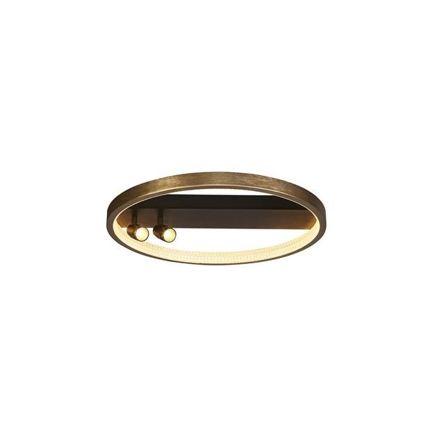Searchlight Grace Flush - plafonnier - Ø 50 x 13 cm - 37,8W LED dimmable inclus - noir/doré