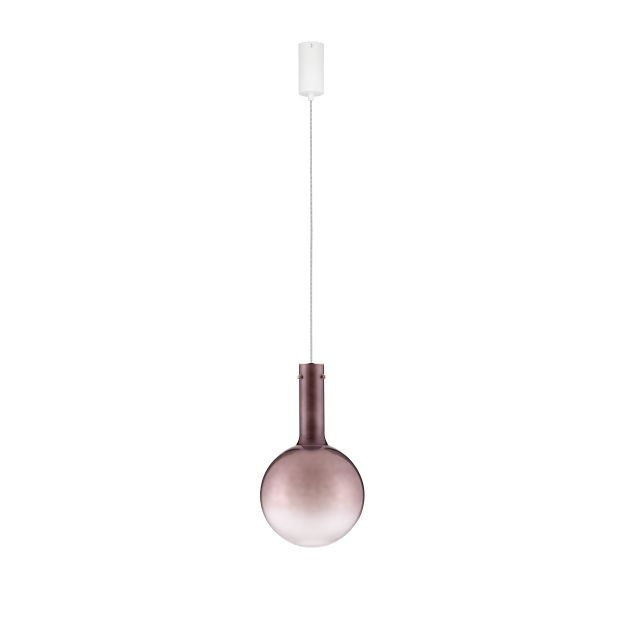 Nova Luce Nostos - lampe suspendue - Ø 25 x 170 cm - 6W dimmable LED inclus - brun et or
