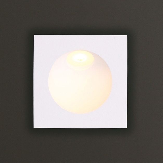 Maxlight Time - applique encastrée - Ø 8 x 4 cm - 2W LED inclus - IP54 - blanc