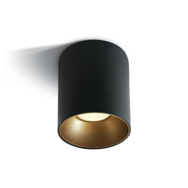 ONE Light Retro Dark Light Cylinders - spot en saillie 1L - Ø 11,5 x 12,5 cm - 30W LED inclus - noir