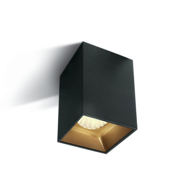 ONE Light Retro Dark Light Square Cylinders - spot en saillie 1L - 9,4 x 9,4 x 11 cm - 20W LED inclus - noir