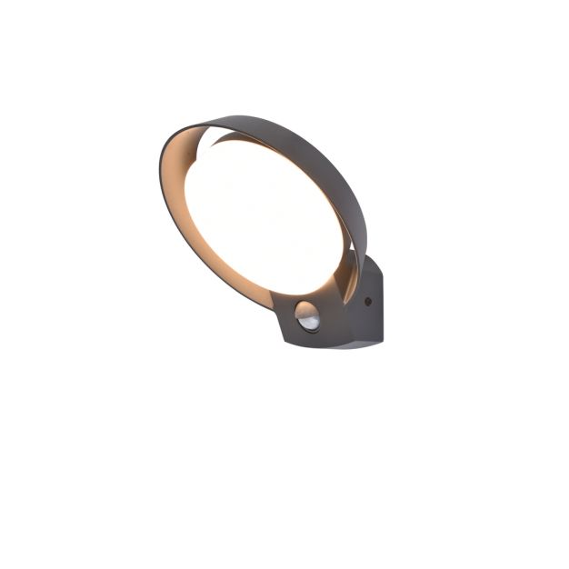 Lutec Polo - Applique d'extérieur avec capteur infrarouge - 16,2 x 18 x 16,4 cm - 16,1W LED inclus - IP54 - anthracite