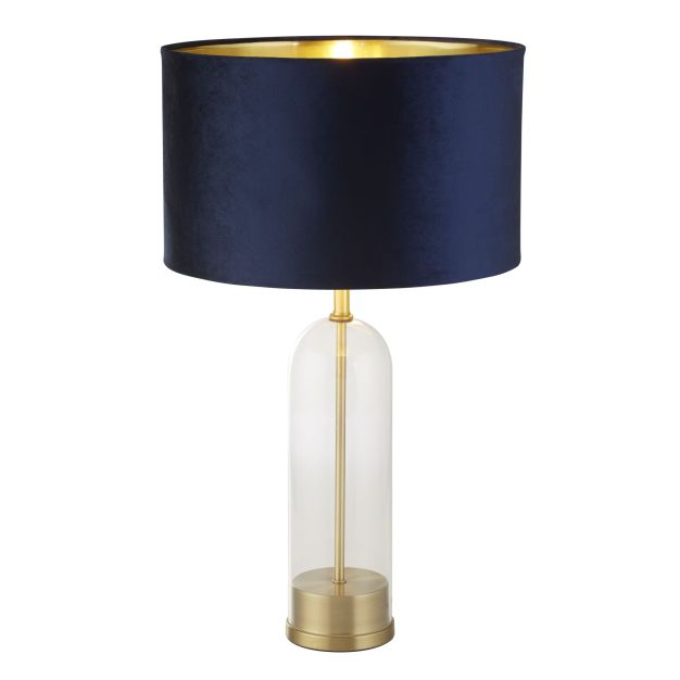 Searchlight Oxford - lampe à poser - Ø 40 x 51 cm - noir, or et bleu marine