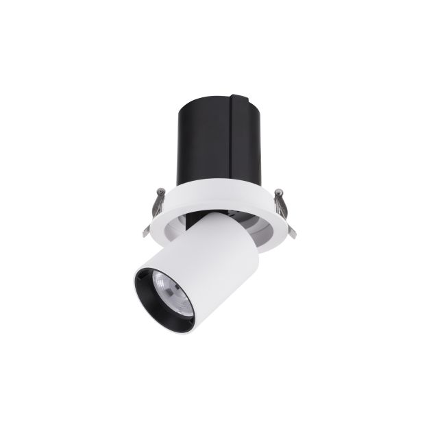 Nova Luce Naruto - spot à encastrer - Ø 90 mm à encastrer - 15W LED inclus - blanc avec noir - couleur de lumière blanc chaud