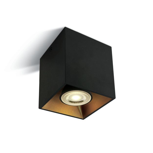 ONE Light GU10 Cylindres décoratifs carrés - spot en saillie 1L - 8,3 x 8,3 x 9,4 cm - noir
