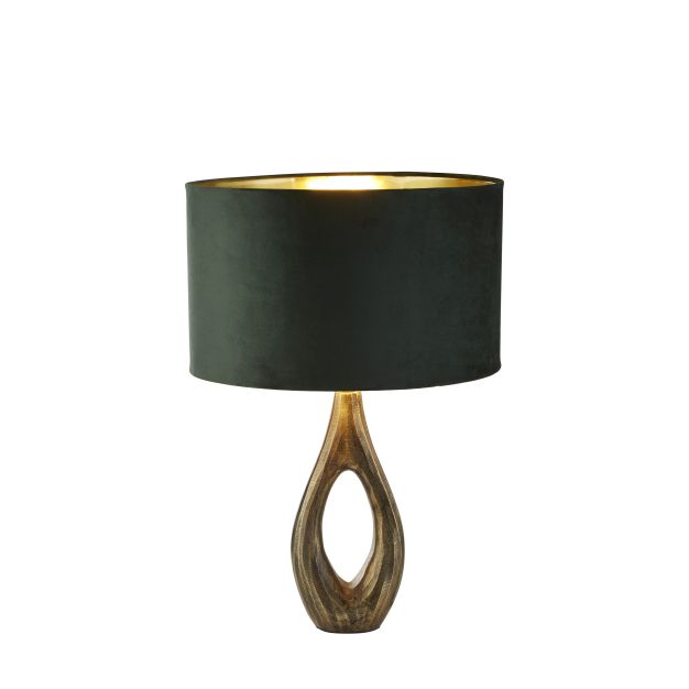 Searchlight Bucklow - lampe à poser - Ø 40 x 46 cm - vert, laiton antique et or