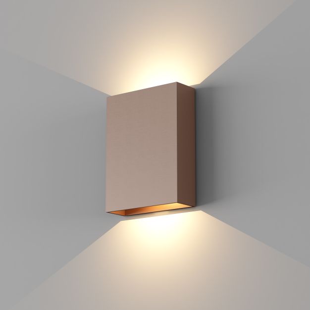 Artdelight Memphis – applique murale – 4 x 12 x 16 cm – 6W LED inclus – IP65 – bronze brossé