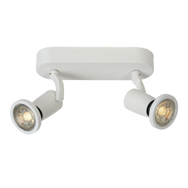 Lucide Jaster 2 - spot en saillie - 20 x 6 x 15,5 cm - 2 x 5W LED inclus - blanc