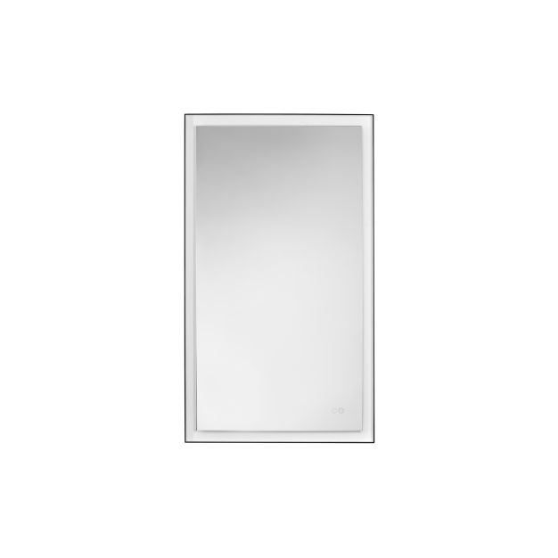 Nova Luce Deca - miroir avec éclairage - 70 x 120 x 3,5 cm - 36W LED inclus - IP44 - noir sablé et blanc