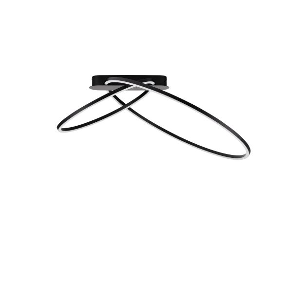 Nova Luce Kiklos - plafonnier - Ø 72 x 30 cm - 42W dimmable LED inclus - noir sablé