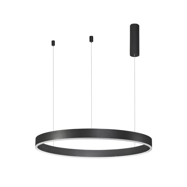 Nova Luce Motif - lampe suspendue - Ø 80 x 120 cm - 48W LED dimmable inclus - noir sable
