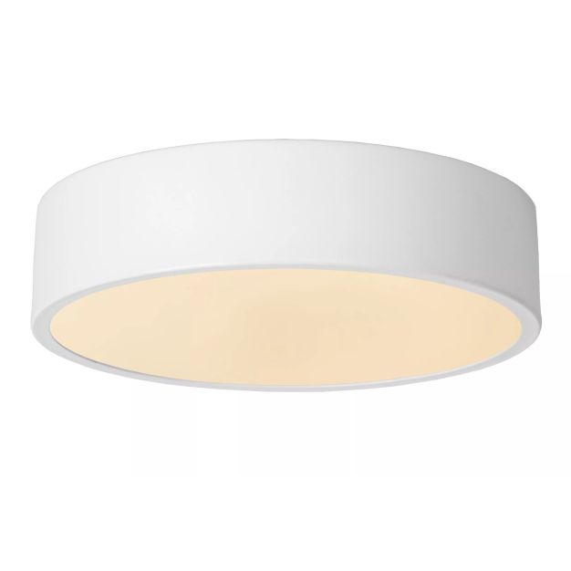 Lucide Unar - plafonnier - Ø 20 x 5 cm - 12W LED dimmable inclus - 3 niveaux de dimmer - blanc