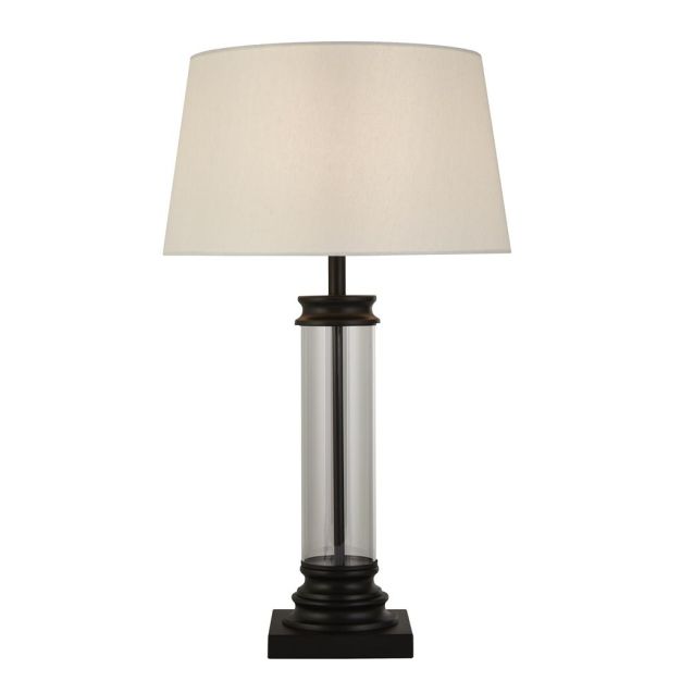 Searchlight Pedestal - lampe à poser - Ø 37 x 63 cm - noir et crème