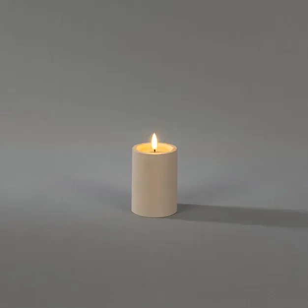 Konstsmide - Bougie à LED sur batterie avec flamme vacillante - Ø 7 x 10 cm - IP44 - beige
