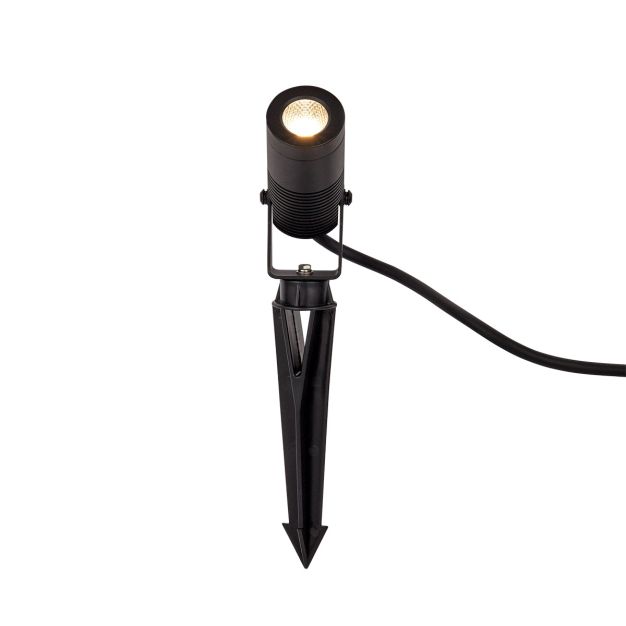 Projectlight Bruno - spot au sol sur piquet - 5,2 x 28,5 cm - 8W LED inclus - 220V/240V - IP67 - noir mat