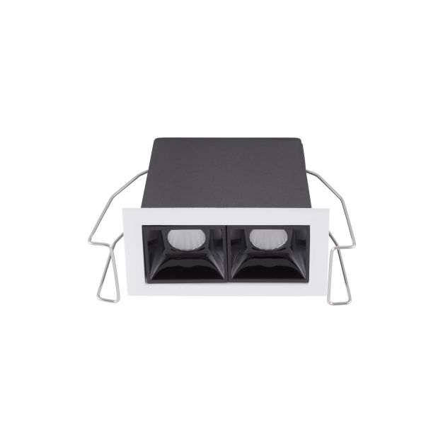 Nova Luce Akira - spot à encastrer - 7,5 x 4,5 cm - 68 x 37 mm taille d'encastrement - 5W LED inclus - noir - blanc chaud