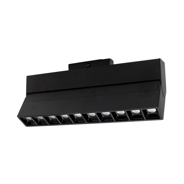 Nova Luce Este - luminaire pour système de profilés magnétiques - 27,4 x 3,4 x 11,6 cm - 15W LED inclus - noir - couleur de lumière blanc chaud